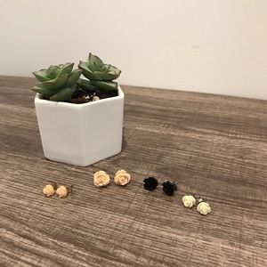 Bundle of Rose Stud Earrings